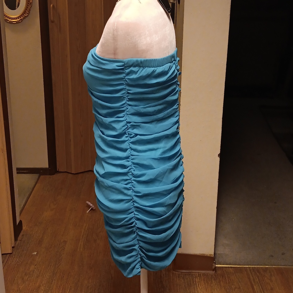 I.C.U. BLUE STRAPLESS DRESS - Picture 5 of 6